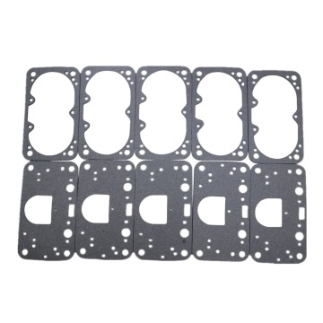 Carburetors 5 Float Bowl Gaskets and 5 Metering Block Gasket for Holley QFT AED 390-1050 Double Pumper 2 Circuit Carburetors