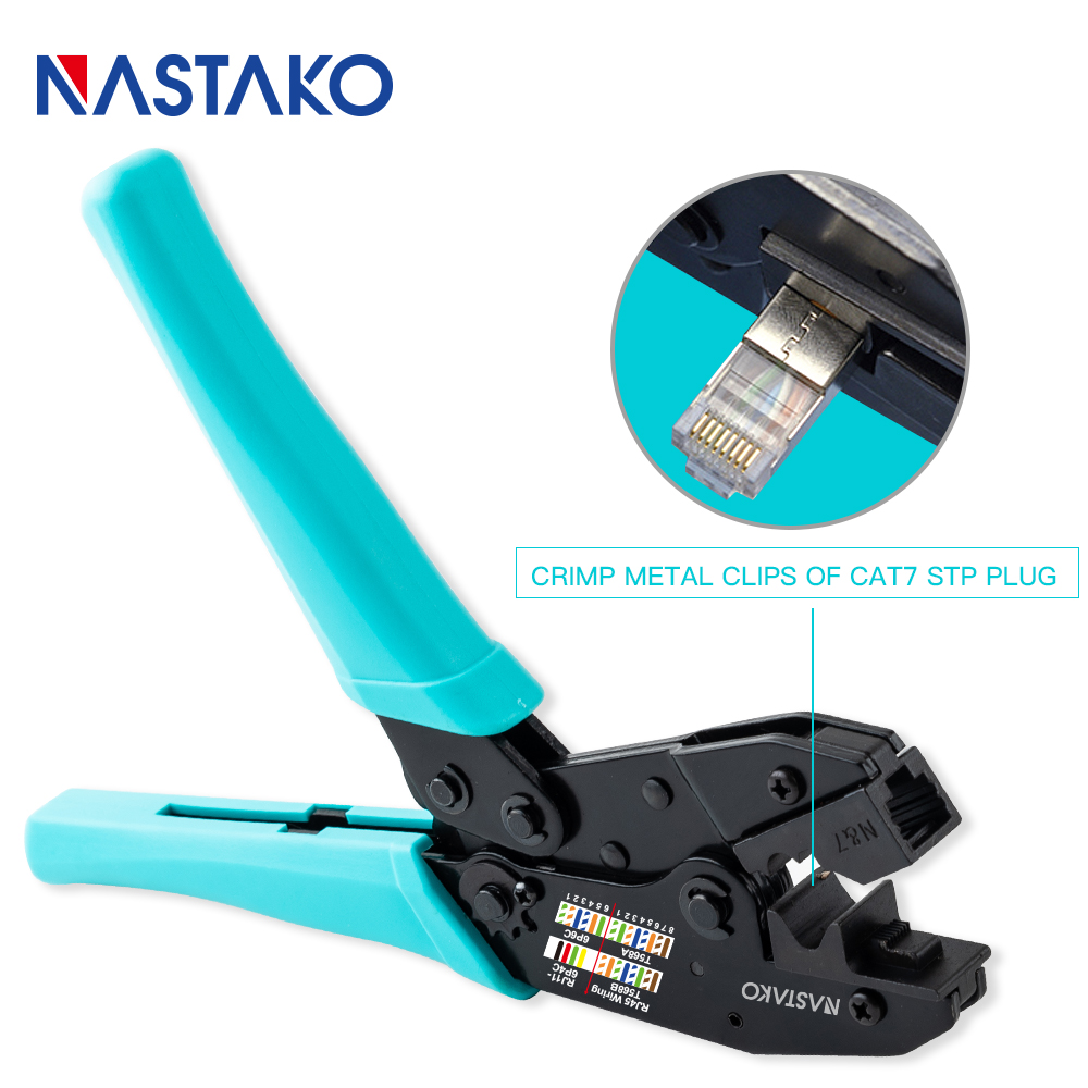 RJ45 Crimping Tool Cat7 RJ45 Crimper Cat7 Connector Network Tools Cable Crimp Pliers for Cat7 Cat6a shielded Metal Clip