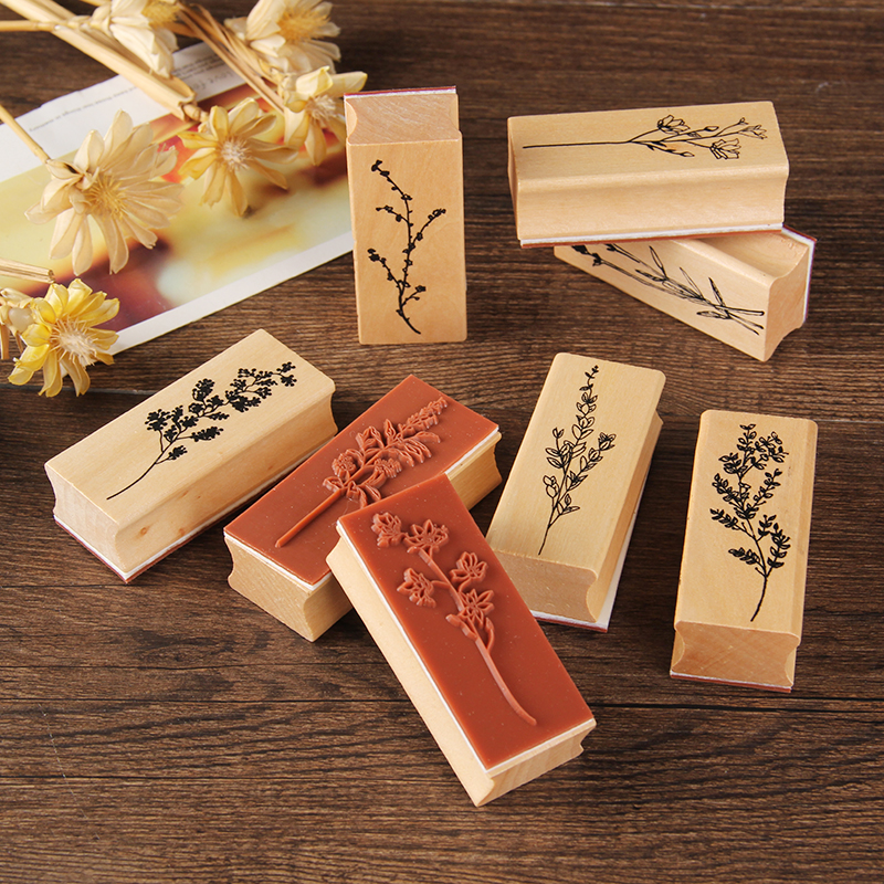 Vintage Forest Plants flower decoration stamp wooden rubber stamps for scrapbooking stationery DIY craft standard stamp