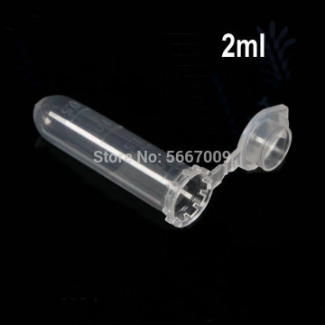 500pcs/lot 2ml Affordable Laboratory Clear Mark Printed U-shape Scaled Plastic Centrifuge Tube