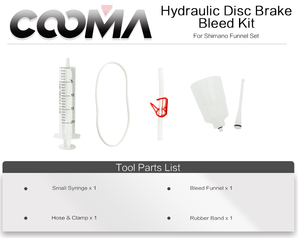 COOMA's Hydraulic Brake BLEED KIT for SHIMANO Brake System, Mineral Oil Brake, Basic V0.7
