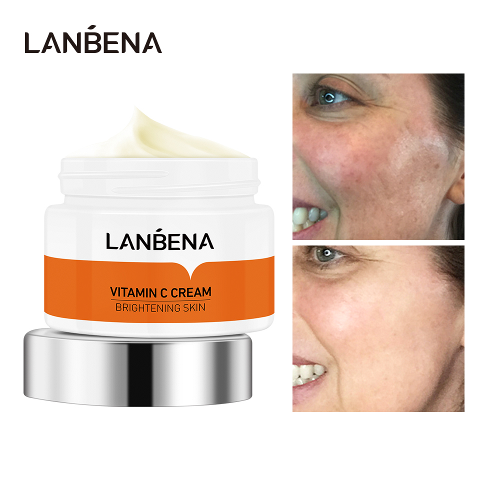 LANBENA Vitamin C Face Cream Improve Fine Lines Dull Skin Whitening Moisturizing Nourish Anti Aging Refreshing Not Greasy 50g