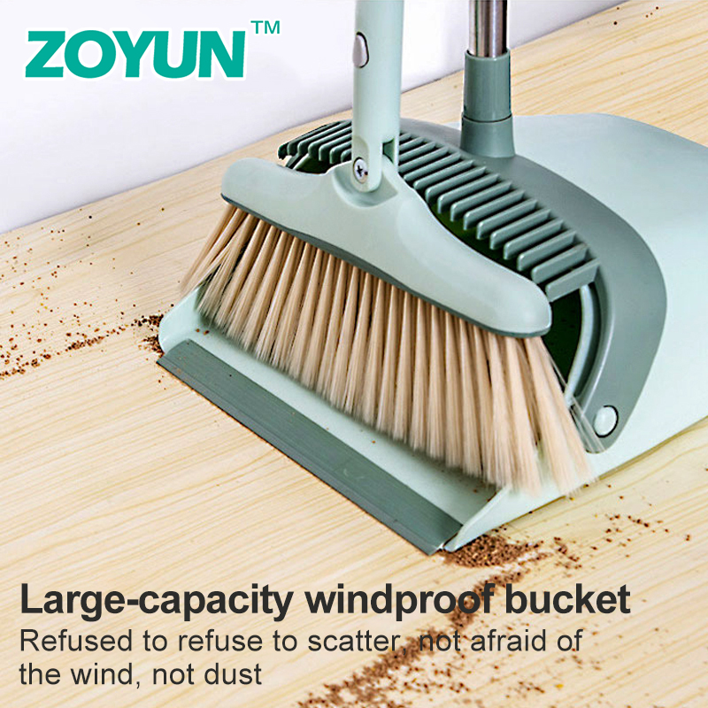 Broom Dustpan Suit Combination Household Fold Lazy Sweep The Floor Sweeping Hair Artifact Wooden Floor Windproof Magic Broom