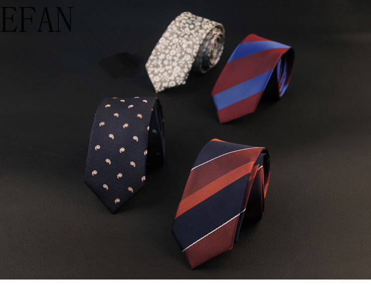 6cm Ties for Men Skinny Mens Ties Gravatas Slim Corbatas Vestidos Wedding Silk Polyester Groom Neck Tie Cravat Necktie