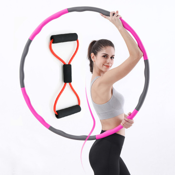 XC LOHAS 8 Part Sport Hoop Chest Expander Yoga Resistance Bands Set Detachable Weighted Install Massage Thin Waist Hoop Slimming