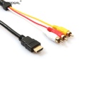 HIPERDEAL 5ft/1.5m HDMI to 3RCA Extension Signal Cable Converter Adapter for HDTV DVD Oct27 HW TV Accessories