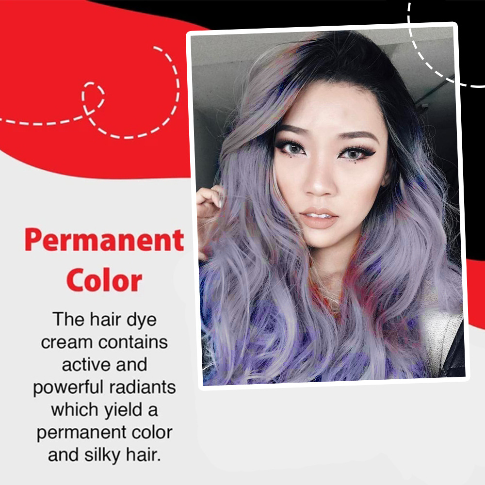 Gray Hair Dye Cream Punk Style Nature Permanent Light Grey Silver Unisex Hair Dye Color Cream Cosmetic Beauty Hair Care