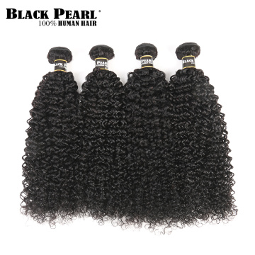 Black Pearl Pre-Colored Peruvian Hair Weave Bundles Human Hair 4 Bundles Hair Weft Curly Weave Hair Extensions 400g Non-Remy