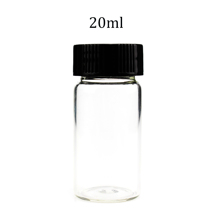 LAB 3ml to 50ml Transparent clear Glass sample bottles essential oil bottle Lab Chemistry Vial Container