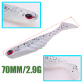 Proleurre 5pcs Soft Fishing Lures 70mm 2.9g Shad Fishing Soft Bait Worm Isca Artificial Carp Fishing Jig Wobbler Silicone Bait