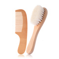 2pcs New Baby Hair Brush Comb Set Wooden Handle Brush Baby Hairbrush Newborn Hairbrush Infant Comb Soft Wool Hair Scalp Massage