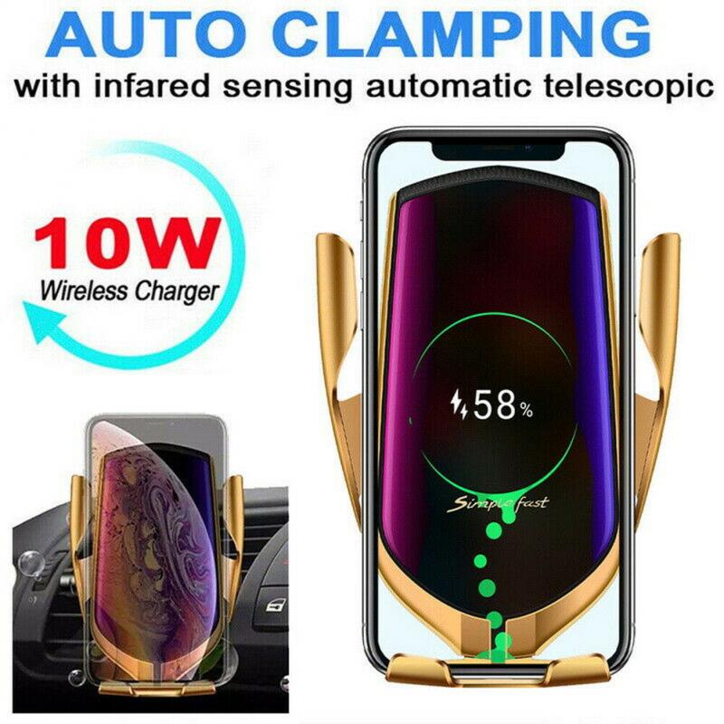 Wireless Car Charger Holder Qi Fast Charging Infrared Sensor Auto Clamping Quick Mobile Phone Charging Holder Stand Dropshipping