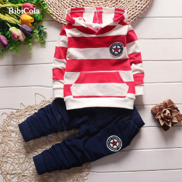 BibiCola new 2021 Spring Autumn children Boys Sports set Children Boys Clothing Set Kids Clothes Tracksuit Boys stripe outfits