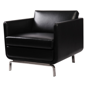 Black leather luxury modern gaia lounge chair