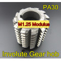 M1.25 Modulus PA30 degrees HSS Involute Gear hob 50x45x22mm Gear cutting tools Free shipping