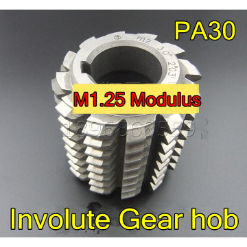 M1.25 Modulus PA30 degrees HSS Involute Gear hob 50x45x22mm Gear cutting tools Free shipping