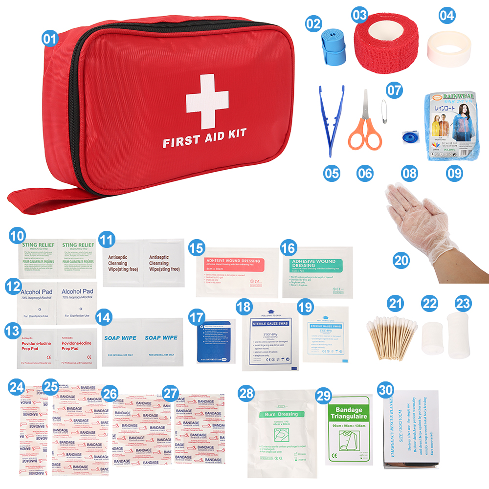 Portable 100 180 Pcs Emergency Survival Set First Aid Kit for Medicines Outdoor Camping Hiking Medical Bag Emergency Handbag