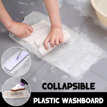 25# Attachable Plastic Washboard Silicone Washboard Multifunctional Folding Mini Soft Rubber Foldable Laundry Board