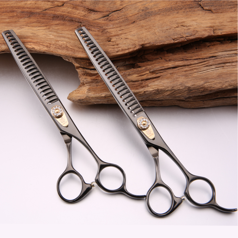 Fenice Professional JP440c 7 inch 7.5 inch titanium coated Pet dog Grooming chunker thinning shears Scissors