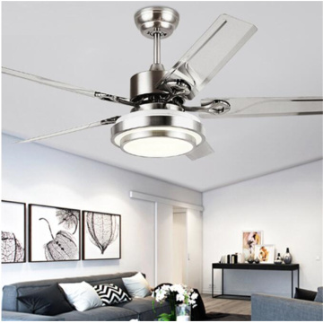 Factory wholesale high quality 52 Inch stainless steel LED Ceiling Fans Creative simplicity 4 leaves led Fan lights