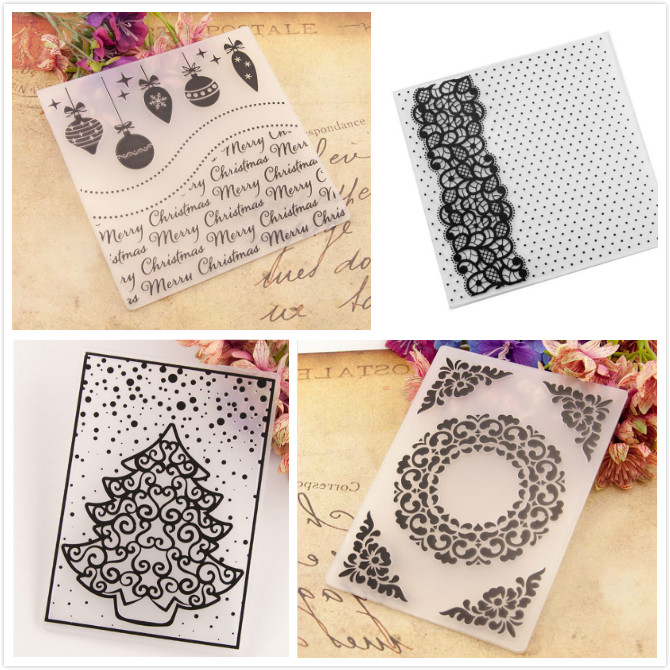 1 pcs Embossing Folders DIY making Paper Cards Craft Card stencil Scrapbook Template Plastic transparent Stamps Wedding Decor
