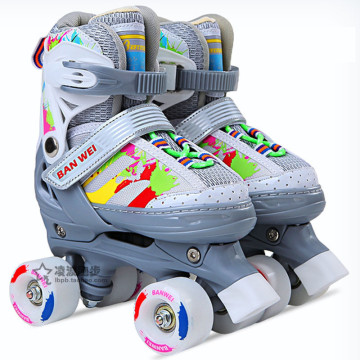 Colorful Kid's Roller Skates Size Adjustable Double Line Skates For Children Two Line Skating Shoes Patines With PU Wheels IB06
