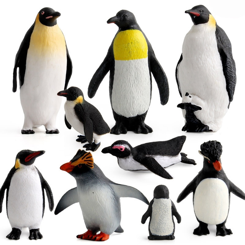 9 Kidns Soft Rubber Toys Simulation Penguin Multiple Modeling Animal Figure Collectible Toys Penguin Animal Action Figures Kids