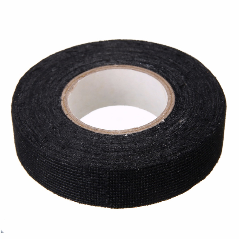 19mmx25m Black Tesa Coroplast Adhesive Cloth Tape for Car Cable Harness Wiring Loom Auto Styling Car Stickers Adhesive Felt Tape