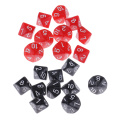 20pcs Plastic 10-Sided Dices D10 Set for Party Bar Table Game Accessory