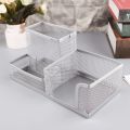 Metal Mesh Desk Organizer Pen Pencil Storage Holder with 3 Compartments for Home Office Students Supplies Accessories #524