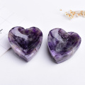 Wholesale Natural purple Quartz Ashtray Heart Shape Crystal Bowl Hand Polished Healing amethyst Quartz Health For Gift