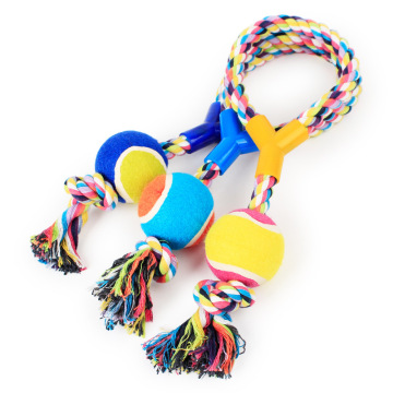 New Dog Toys Cotton Rope Ball Pet Dog Training Toys Durable Small Big Dog Tennis Chew Toy Pet Products Pet Teething Ball