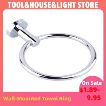 Stainless Steel Round Style Wall-Mounted Towel Ring Holder Hanger Bathroom