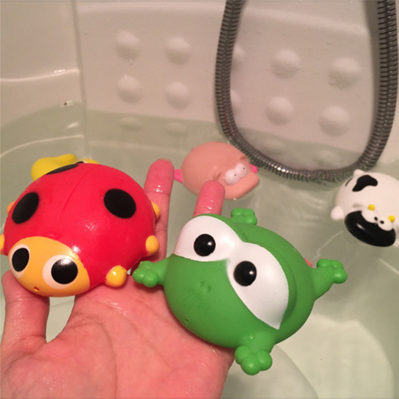 Bath Toy Swimming Pool/Bathroom Baby Kids Water Spray Newbron Colorful Animal Soft Floating Rubber Toys Boys Girls Safe Material