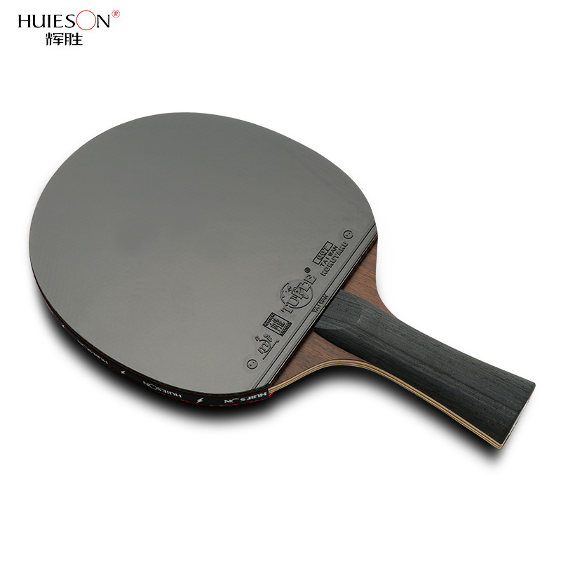 Huieson Table Tennis Racket Set 7 Star Professional Game Ping Pong Paddle Ebony Wood Long Handle Short Handle with Case 2 Ball