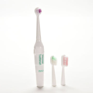 1Pcs Battery Operated Electric Toothbrush with 3 Brush Heads No Rechargeable Tooth Brush Oral Hygiene Health Products