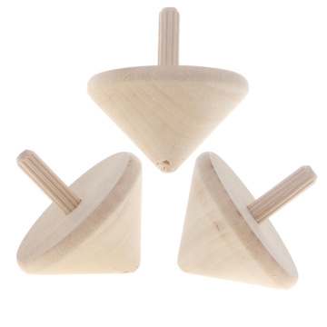Set of 3 Classic Wooden Spinning Tops Peg-Top Adult Kid Spinning Toy Outdoor Games