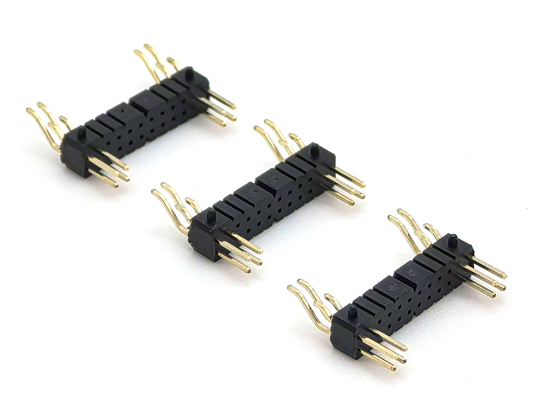 1.27mm Pitch Pin Header Dual Row Right Angle SMT Pins 5-20: No Connect SQ0.4mm H:2.5mm 2*12P