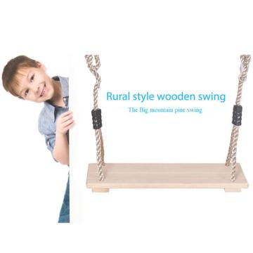Adult Children's Swing High-quality Polished Four-board Anticorrosive Wood Outdoor Indoor Swing Idyllic Wooden Swing Kids Gifts
