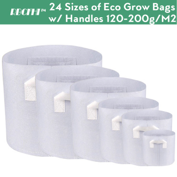 RBCFHI 24 Types White Economic Fabric Grow Bags Aeration Non-Woven Pots Root Control Plant Container Pouch Home Garden Planting