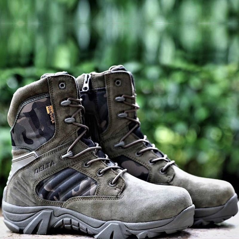 Men Desert Tactical Military Boots Mens Work Safty Shoes Special Force Waterproof Army Boot Lace Up Combat Ankle Boots Big Size