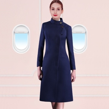 Women'S Airline Pilot Stewardess Uniforms Suits Occupation Work Clothes Overalls Work Wear Woolen Coat DD2343