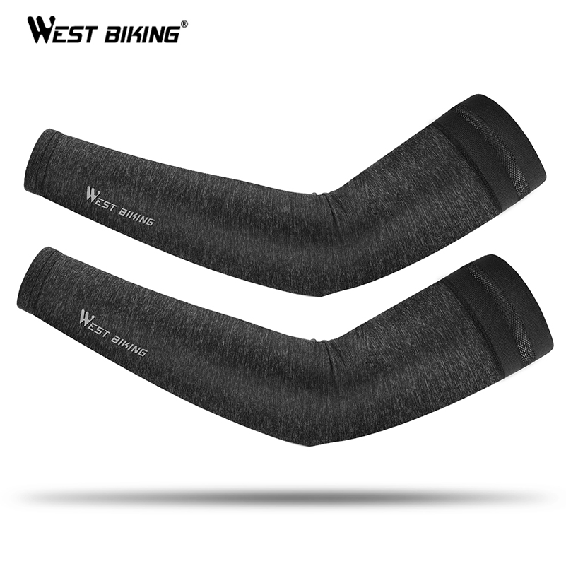 WEST BIKING Cycling Arm Sleeves Summer Compression Ice Fabric UV Protection Running Fishing Outdoor Cycling Leg Warmers Sleeves