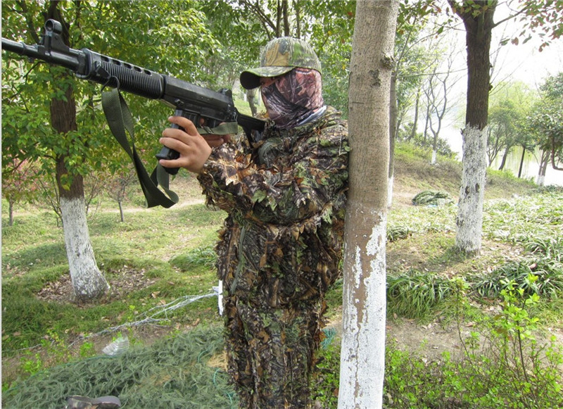 Hunting clothes New 3D maple leaf Bionic Ghillie Suits Yowie sniper birdwatch airsoft Camouflage Clothing jacket and pants