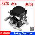 XYZR axis 60*60mm V-Type 4 Axis Trimming Platform Manual Linear Stage Bearing Tuning Sliding Table 29.4N LT60-LM XYZR60-LM