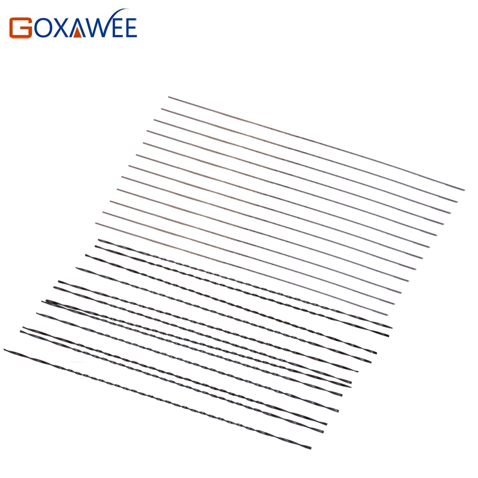 GOXAWEE 12 pcs 130mm Scroll Saw Blades Jig Saw Blades Spiral Teeth Wood Saw Blades and 12pcs Metal Saw Blades Straight Teeth