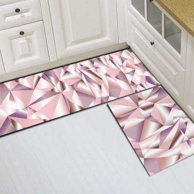Kitchen cartoon mat long strip absorbent anti slip floor mat household carpet geometric abstract doormat kitchen mat