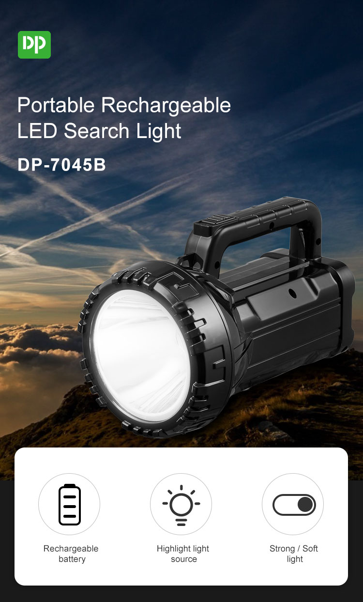 Outdoor Camping Light Handheld Security Rechargeable Searchlight Led Search Light Dp 7045b5