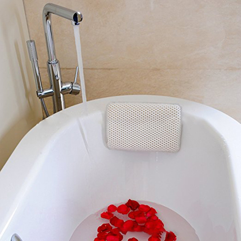 SPA Bath Pillow Non-Slip Bathtub Headrest Soft Waterproof Bath Pillows With Suction Cups Easy To Clean Bathroom Accessories