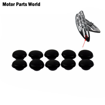 Motorcycle 10pcs Floorboards Rubber Pads Gloss Black Foot Rest Footpeg Caps For Harley Touring Street Road Glide Softail Dyna